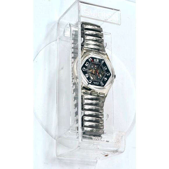 Swatch watch BLACK JADE GK158 1993 Standards rare transparent Swiss made Large - Picture 6 of 7